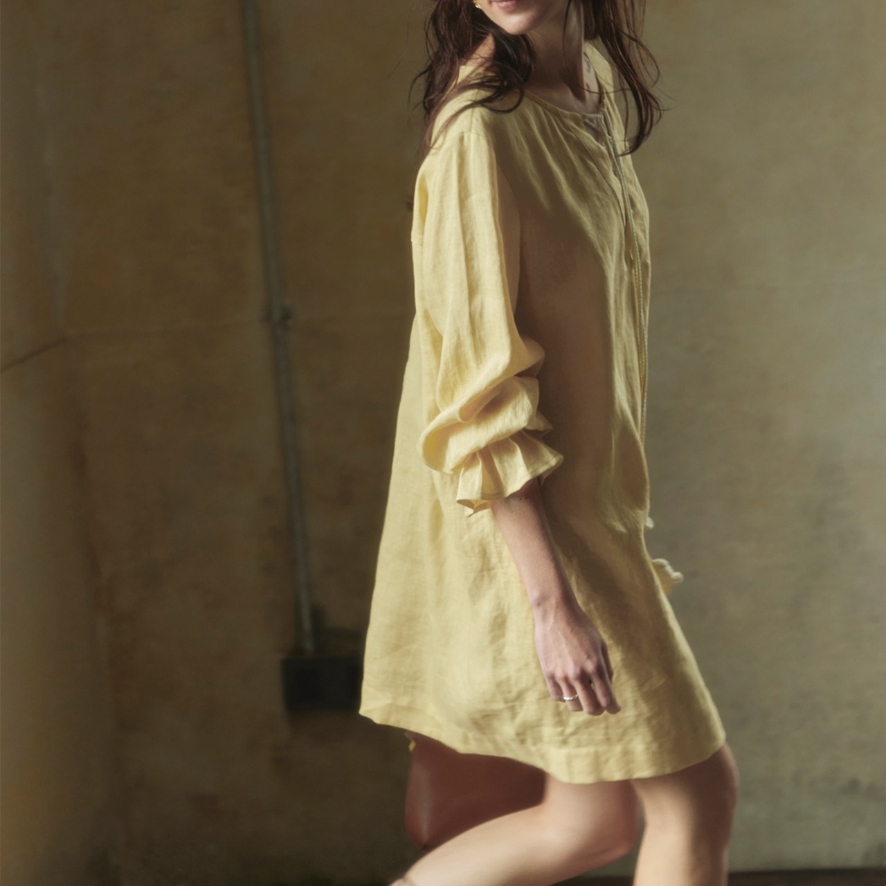 Lace-up Tunic Blouse  T4514