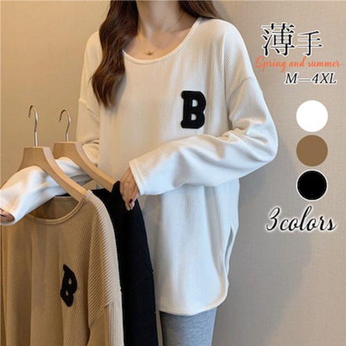 カットソー レディース トップス ゆるTシャツ スリット 長袖 秋 春 夏 インナー 重ね着 レイヤード 薄手 無地 tシャツ シンプル