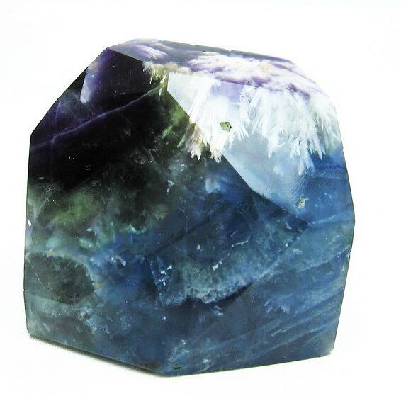 エンジェルフェザー フローライト 原石 磨き石 置物 一点物  181-2563