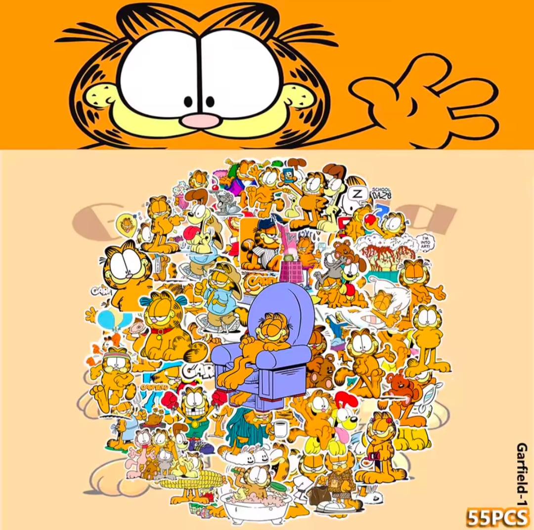 送料無料!【 Garfield ( ガーフィールド ) 】PART.5 STICKER(ステッカー)55枚くらいステッカーSET(笑) 〚アメリカン雑貨 アメトイ〛