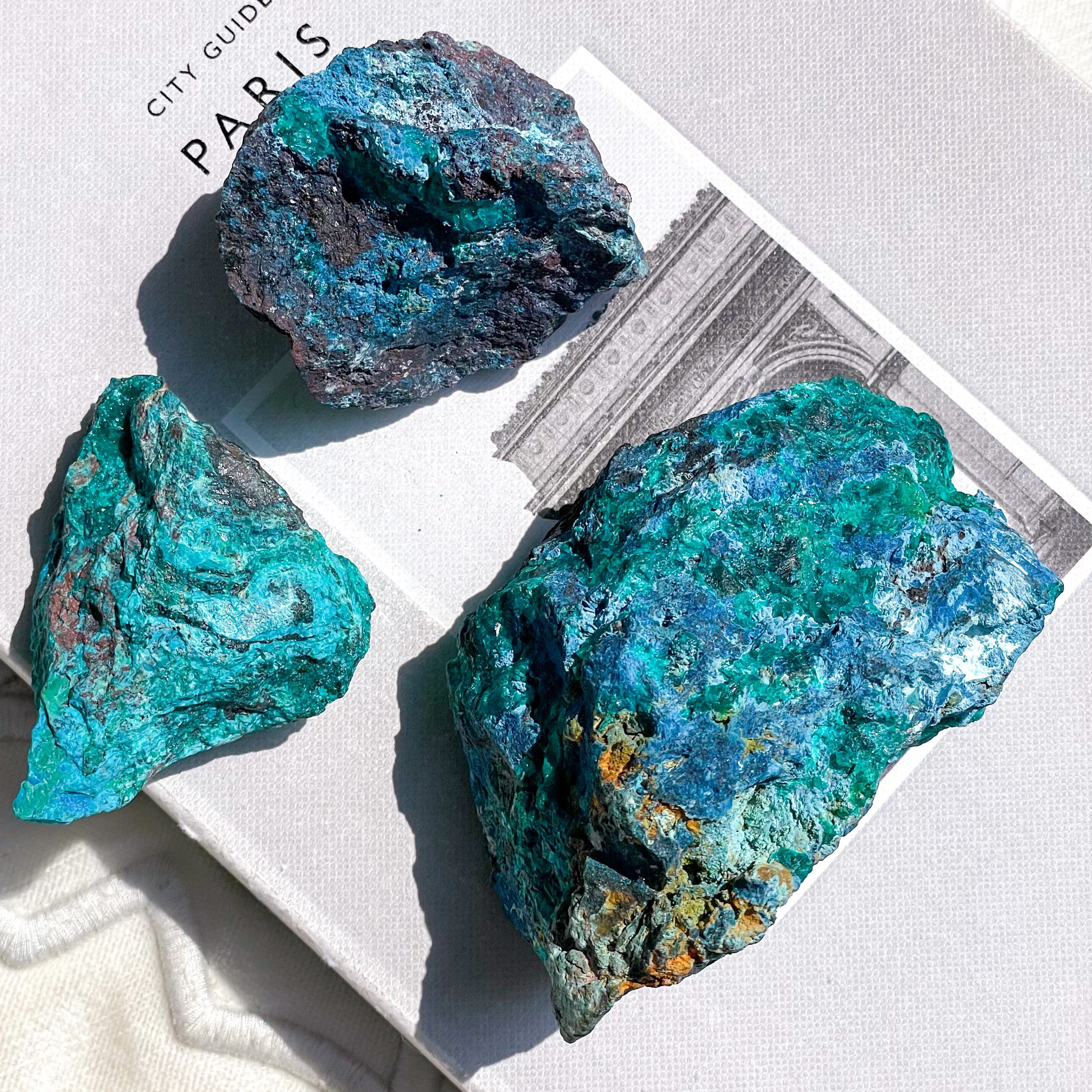ダイオプテーズ クリソコラ 共生 鉱物 標本 原石 Chrysocolla & Dioptase 2 ✧ クリソコラ & ダイオプテーズ (共生原石