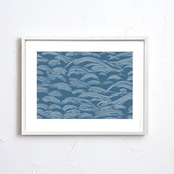 ripples｜線と波を抽象的に描いたバウハウス風アートポスター｜静けさとリズムを両立したミニマルデザイン｜空間を整える一枚A3ポスター