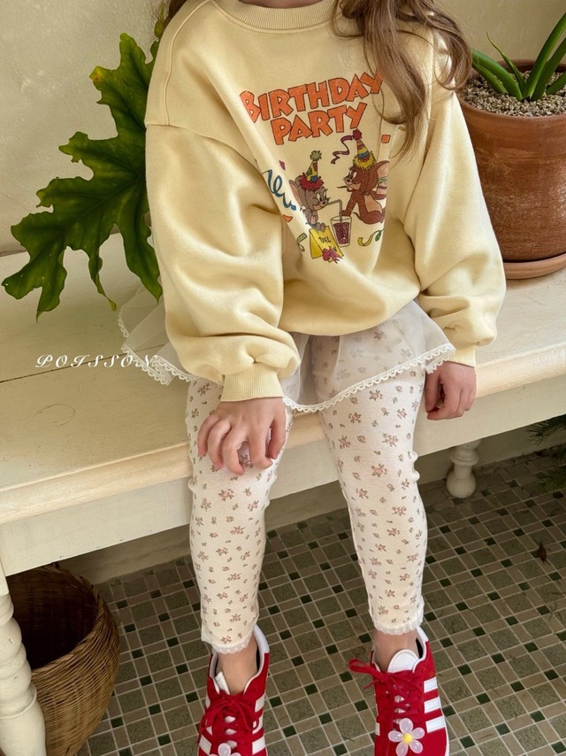 [即納S]≪POISSON≫Bella lace leggings cream