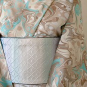 「シンデレラベージュ」❤︎マーブル柄×ドット〜洗えるきもの（シルジェリー）〜