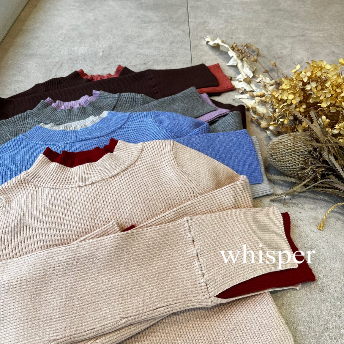 CYNICAL ウォッシャブルバイカラーニット（N) | whispermusee