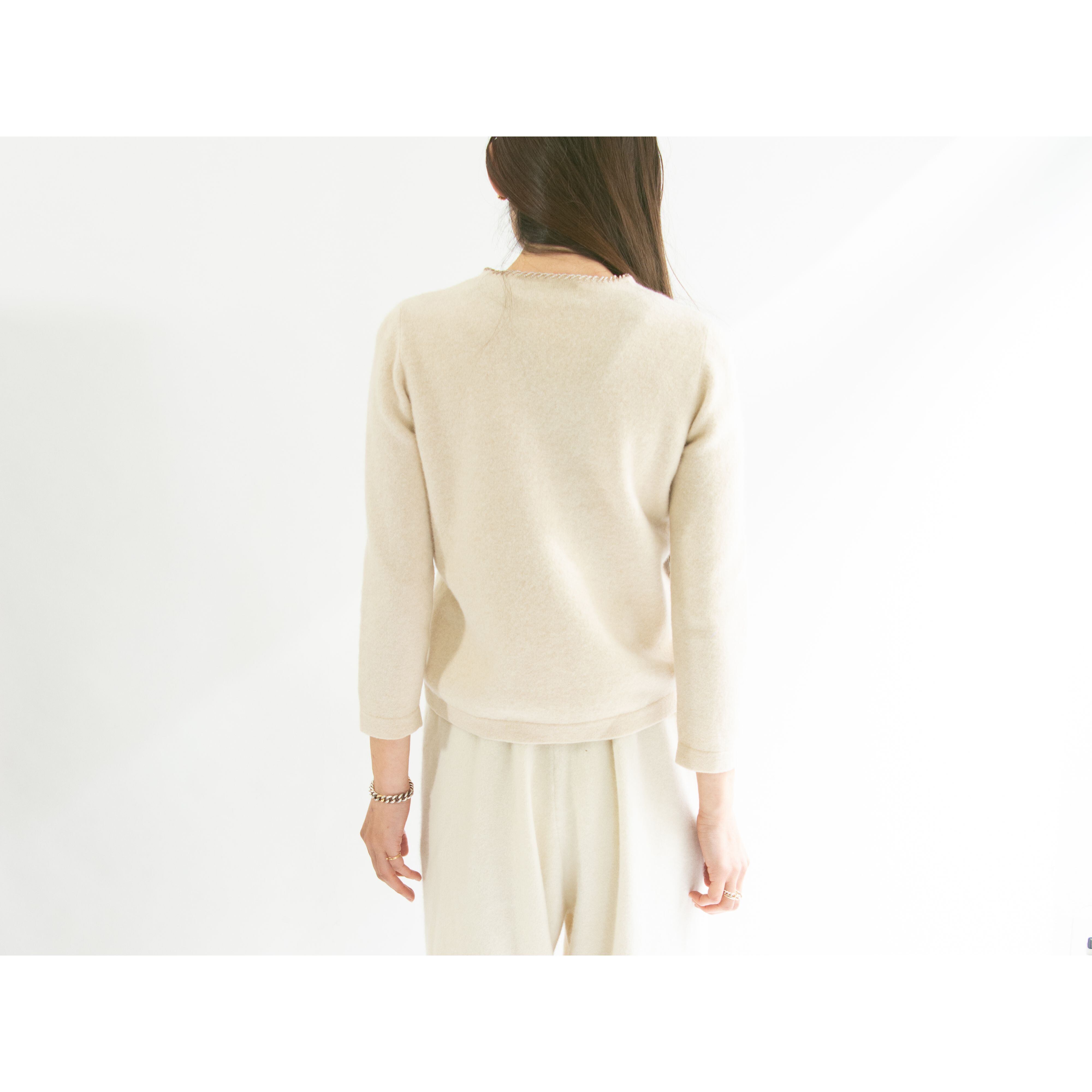 【Les Copains CLASSIC】Made in Italy wool-silk-cashmere crewneck sweater(レコパン イタリア製 ウールシルクカシミヤ クルーネックニットプルオーバー セーター)11d