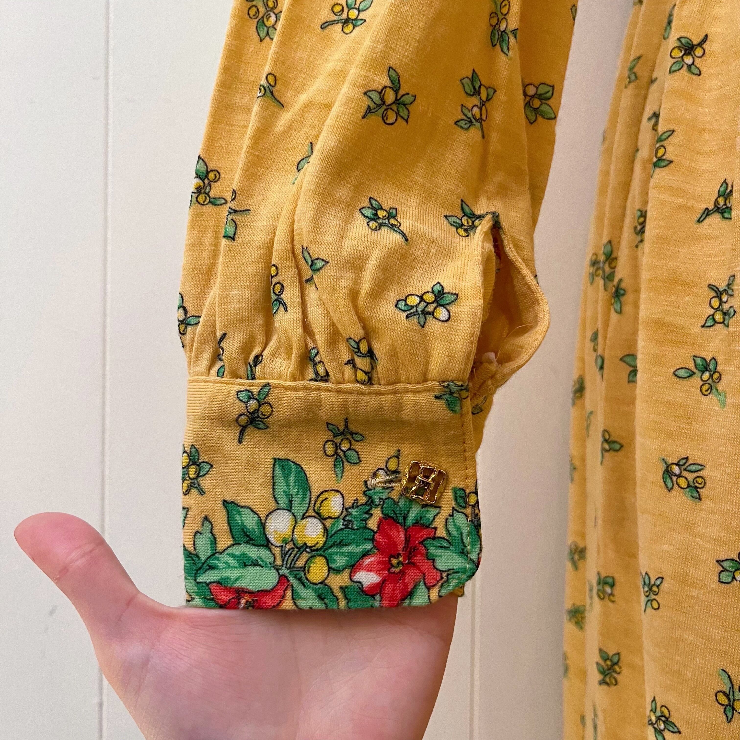 flower line yellow gather one-piece