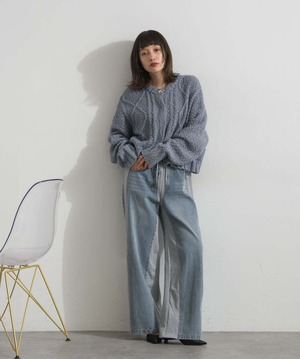 2407026 サイドスウェットドッキングデニム gray