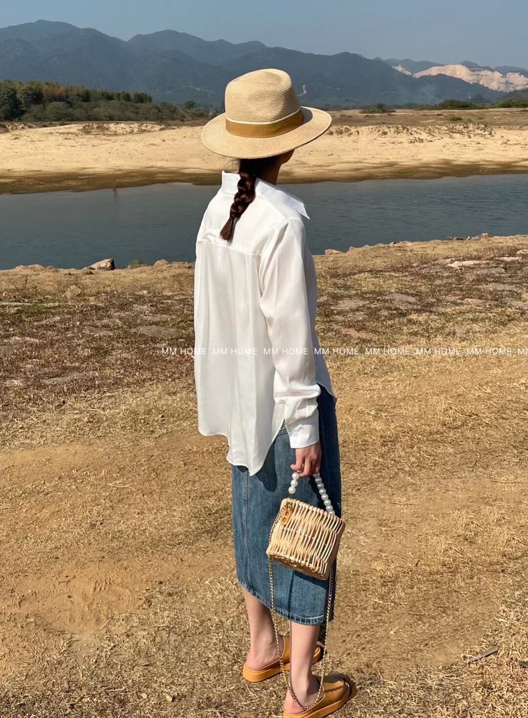 オープンカラーブラウス　AJ42441-906