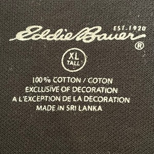 【Eddie Bauer】ポロシャツ 無地 黒ボディ 刺繍ロゴ XL ビッグサイズ オーバーサイズ エディーバウアー US古着 アメリカ古着