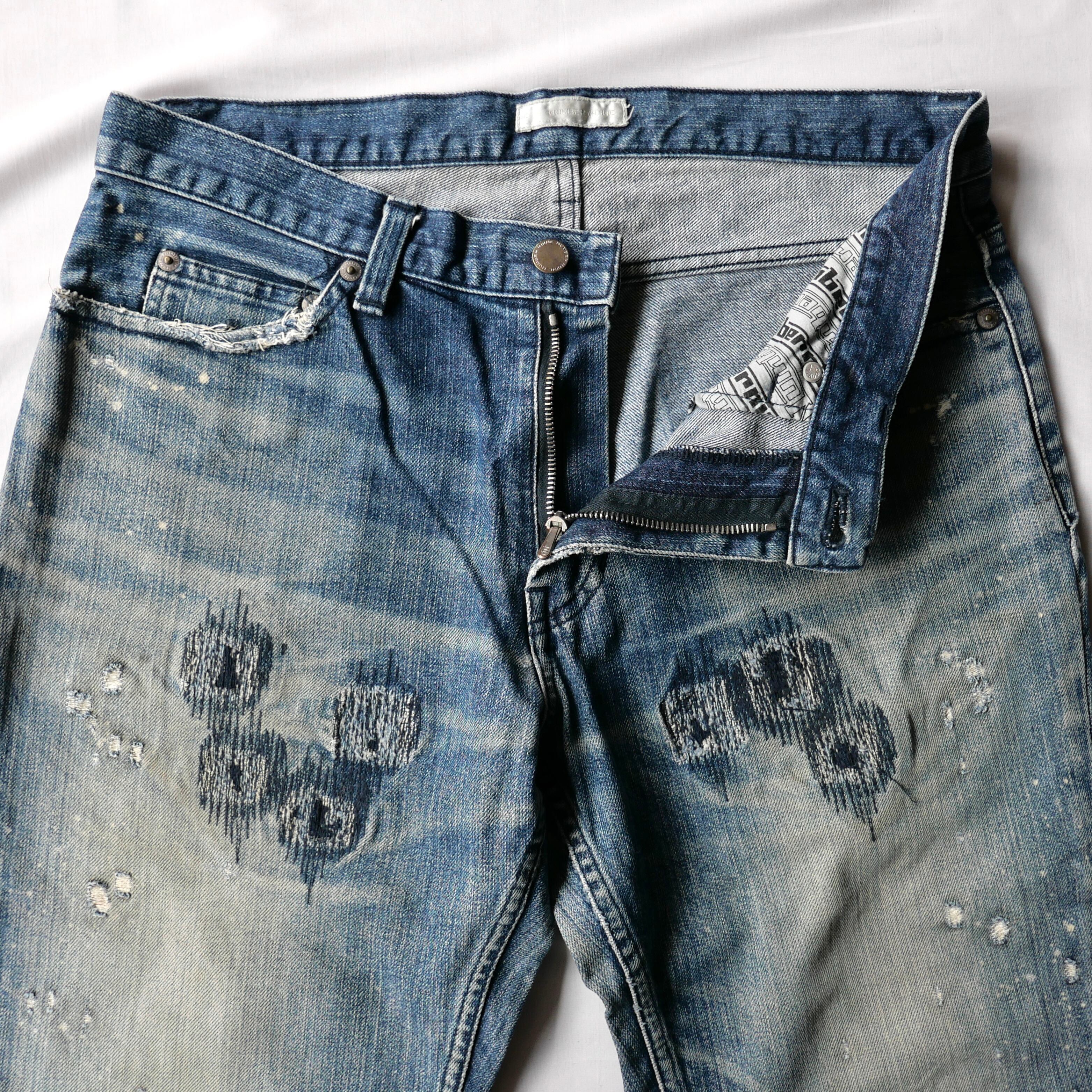 NUMBER (N)INE 2001AW STANDARD期 GRANGE REPAIR DENIM PANTS