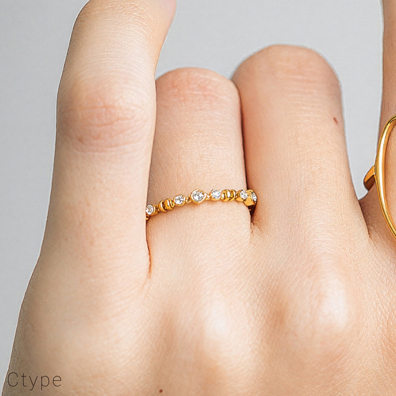 【ネコポス便】金属アレルギー対応 リング 選べるデザイン リング レディース ステンレス キュービックジルコニア 指輪 華奢 細身 重ね付け ゴールド 2547