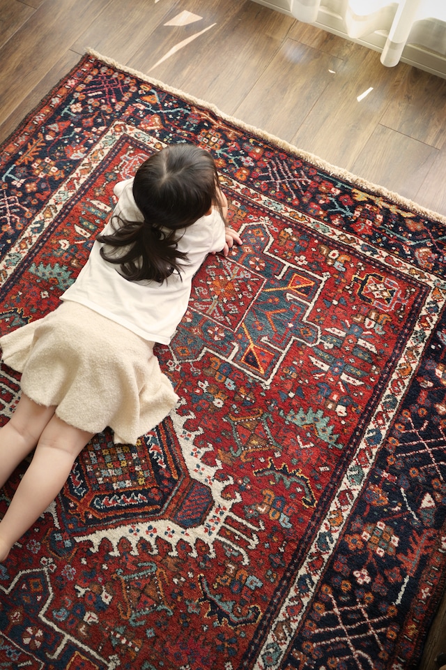 【833】Semi Antique Persian Karajeh rug 1930's