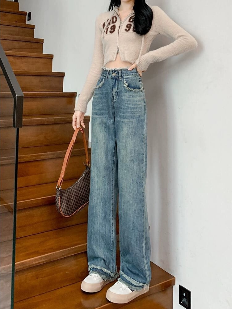 ジーンズ ストレートパンツ ワイドレッグ アメリカン 爽やか 送料無料】パンツ 小さなジーンズ レディース 秋服 アメリカン