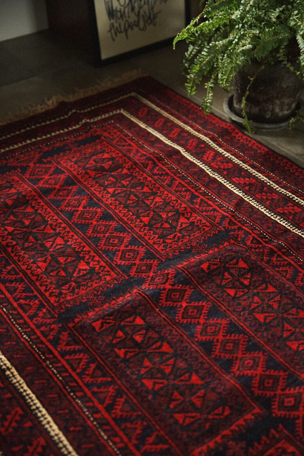 812 -Vintage Baluch Yaqub khani rug | 手織りのヴィンテージラグ専門