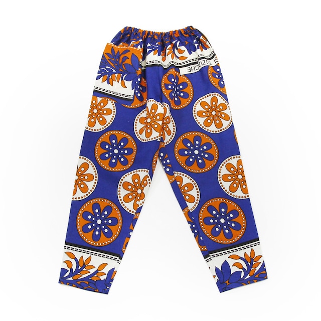 カンガのジョッパーズパンツ（ブルーフラワー）アフリカ布パンツ / カンガパンツ