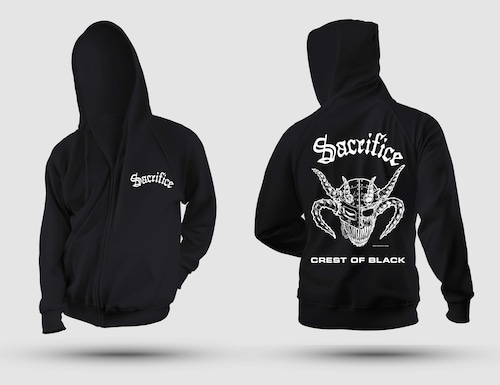 SACRIFICE "Crest Of Black" ZIPパーカー (Hoodie)