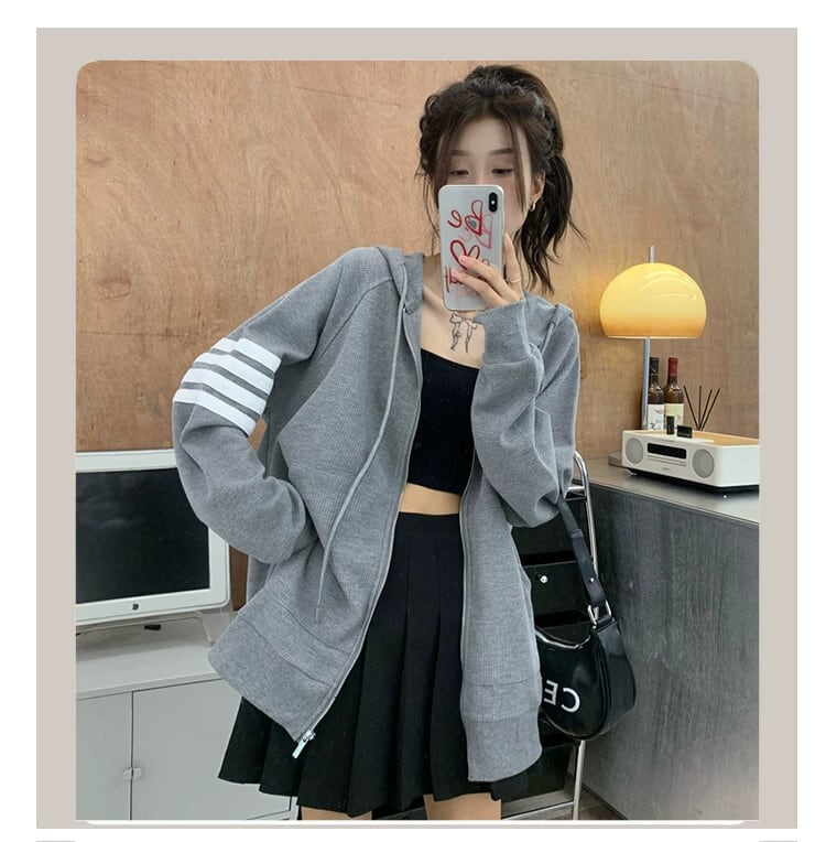 怠惰な風フード付きジッパーカーディガン 怠惰な風フード付きジッパーカーディガン