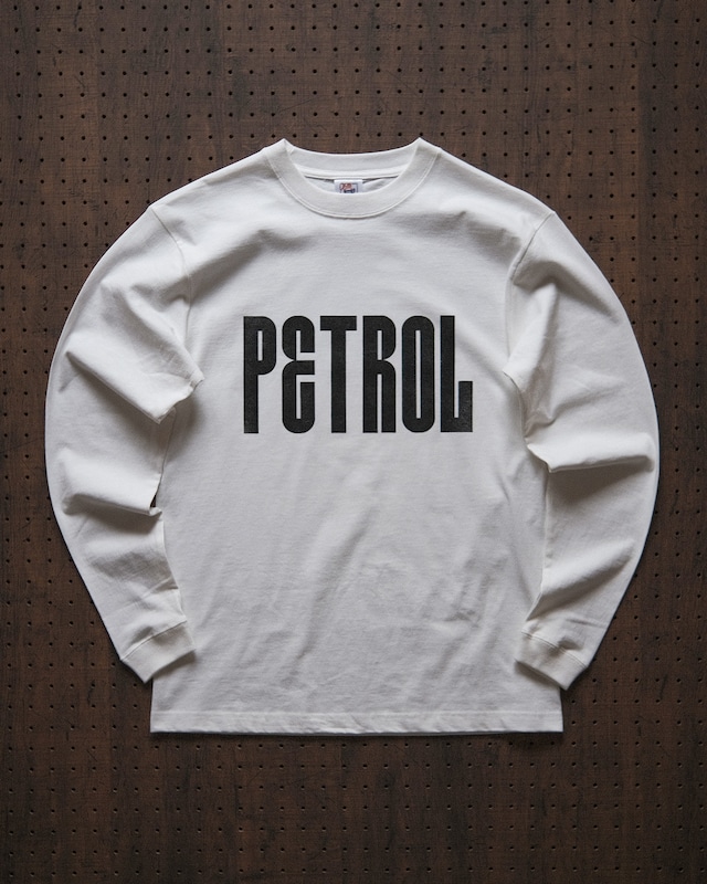 "petrol" long sleeve tee in off-white（受注生産）