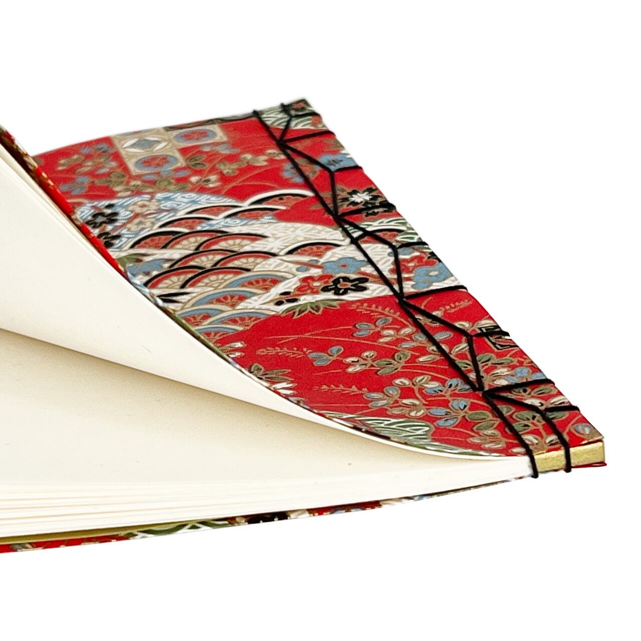 古典柄 —Red background with floral and classic patterns in