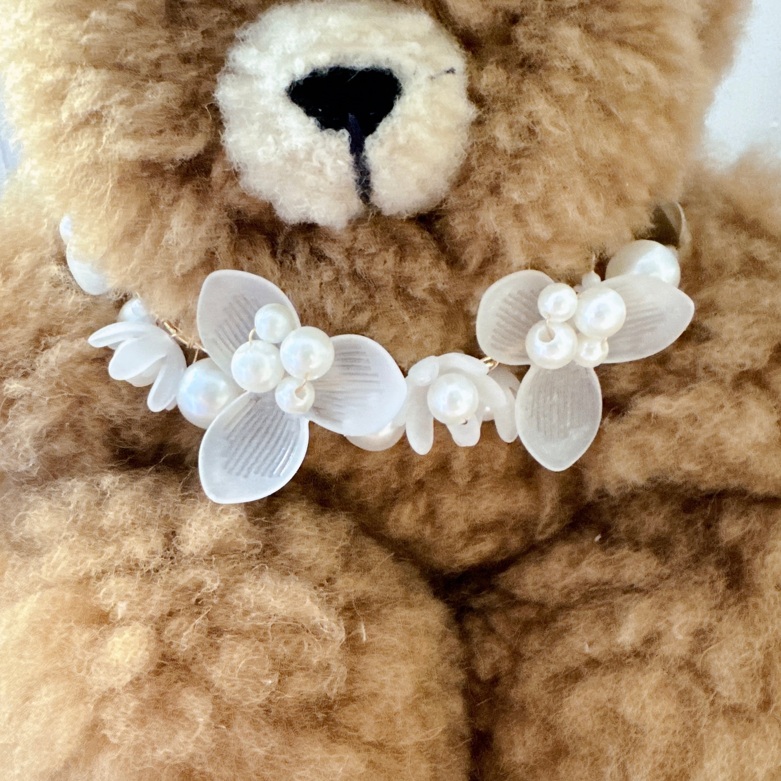 お花パールチョーカー&ヘアカチューシャ花冠アクセサリー