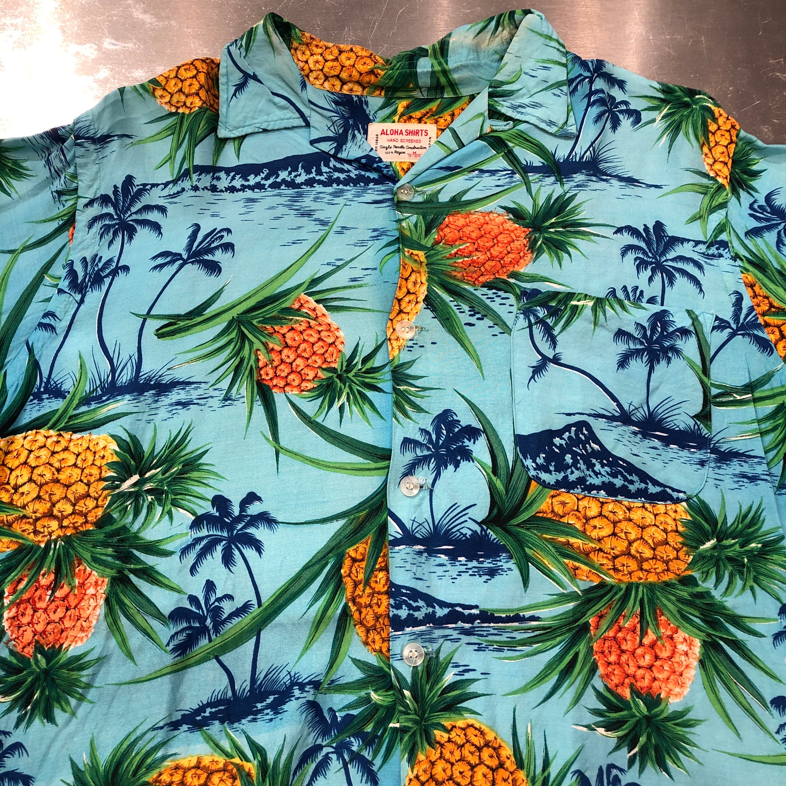 60s Forest Beach ジャマイカンスーベニアシャツ ヴィンテージ 1960s HAWAIIAN SHIRT BLUE 
