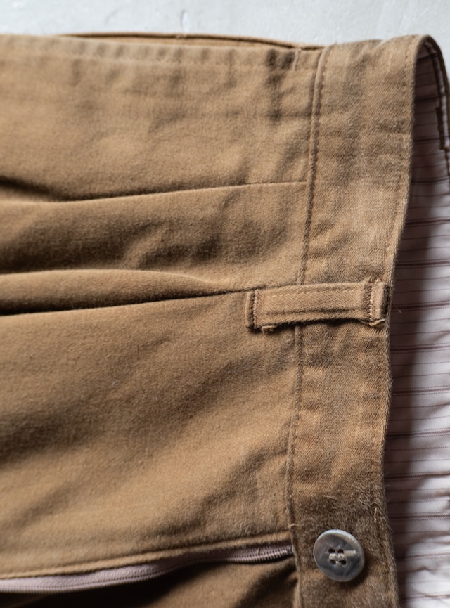 unknown 1990s Brown twill shadow stripe trousers