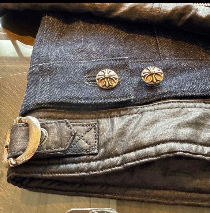 CHROME HEARTS クロムハーツ デニム 襟アーム ワックスコットン切替