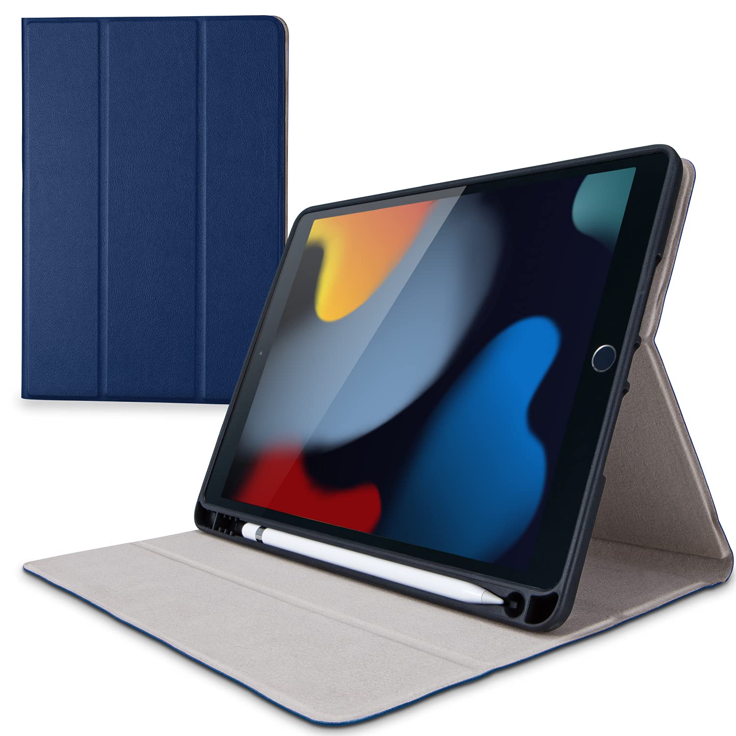 エレコム(ELECOM) iPad 10.2 第9/8/7世代 (2021/2020/2019年) ケース オートスリープ対応 Pencil収納 ネイビー TB-A19RSANV