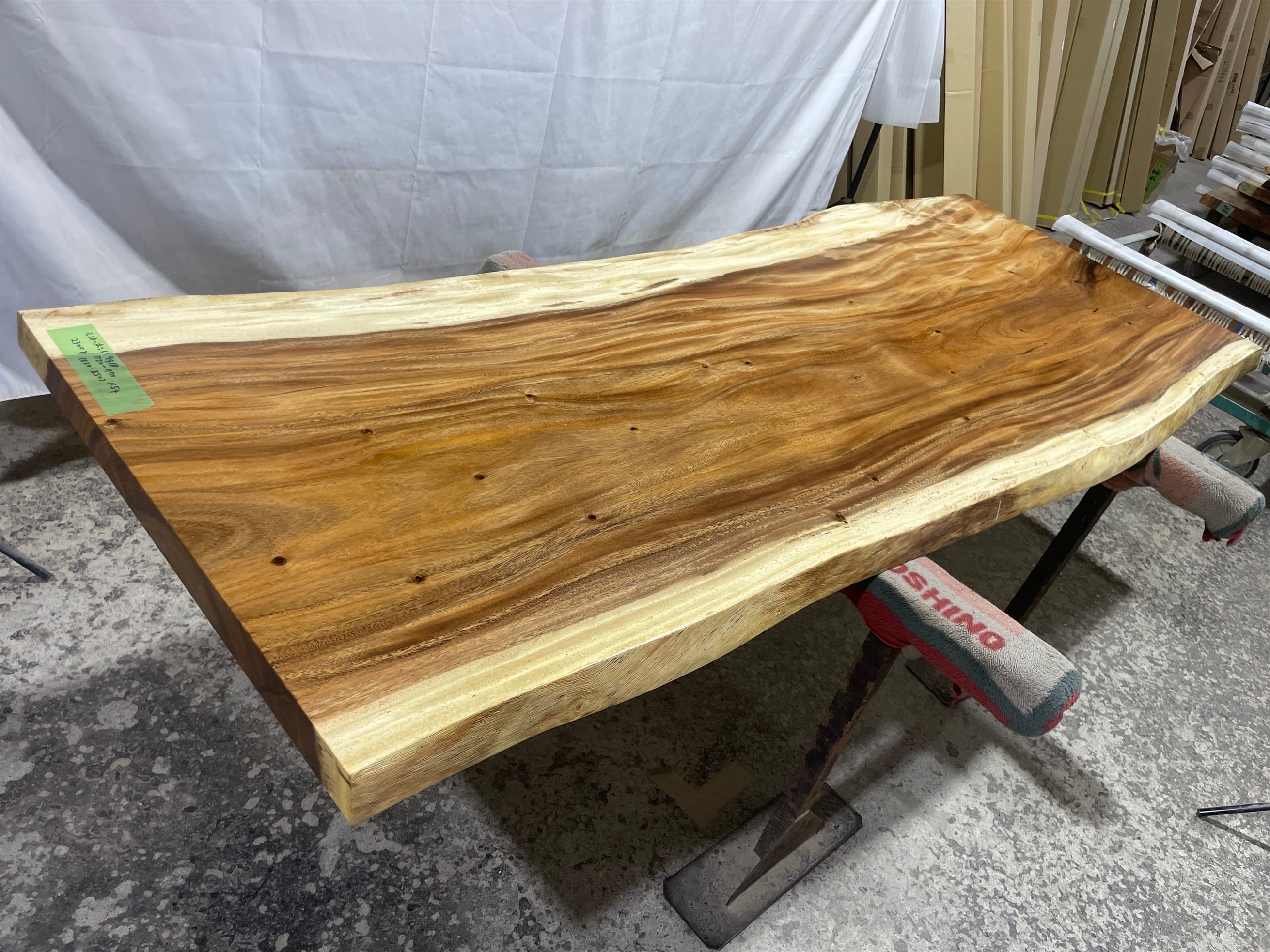 モンキーポッド9418 一枚板無垢 乾燥材 2300x750-770x54mm カウンター センターテーブル ダイニングテーブル