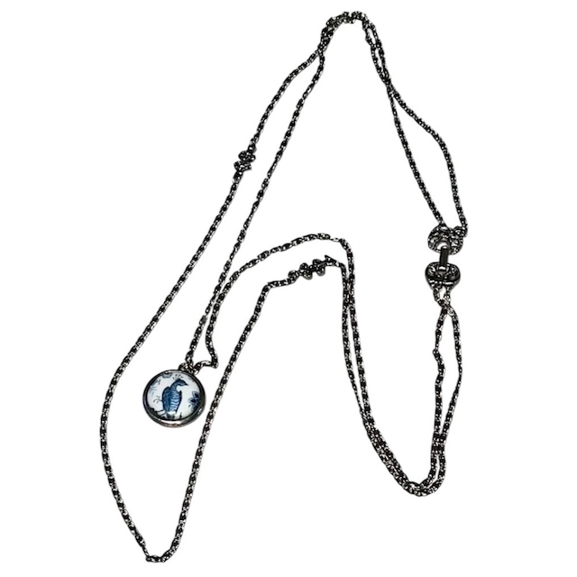 GOLDETTE N.Y. pottery pendant metal necklace