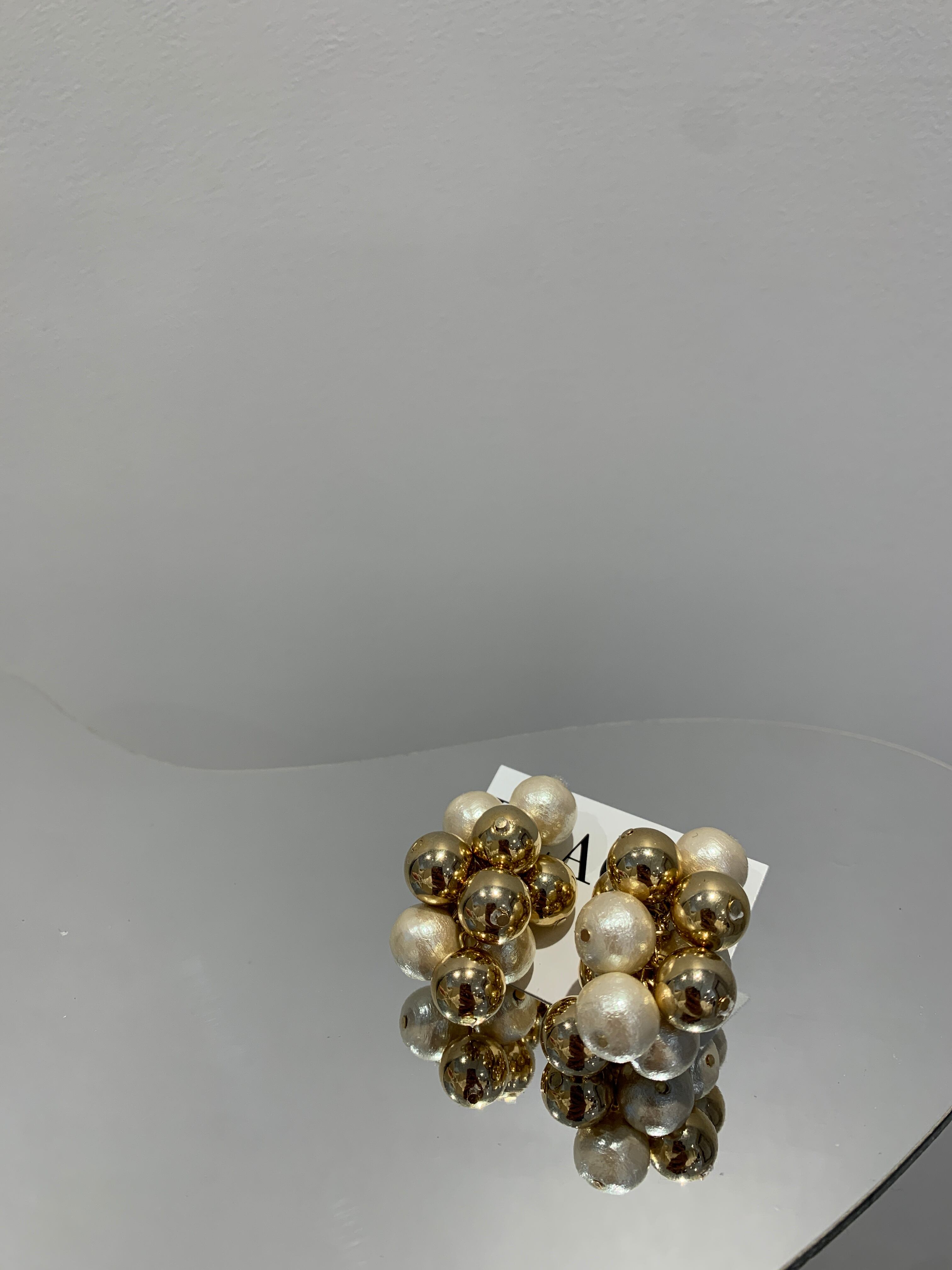 bling-bling gold×white pearl small