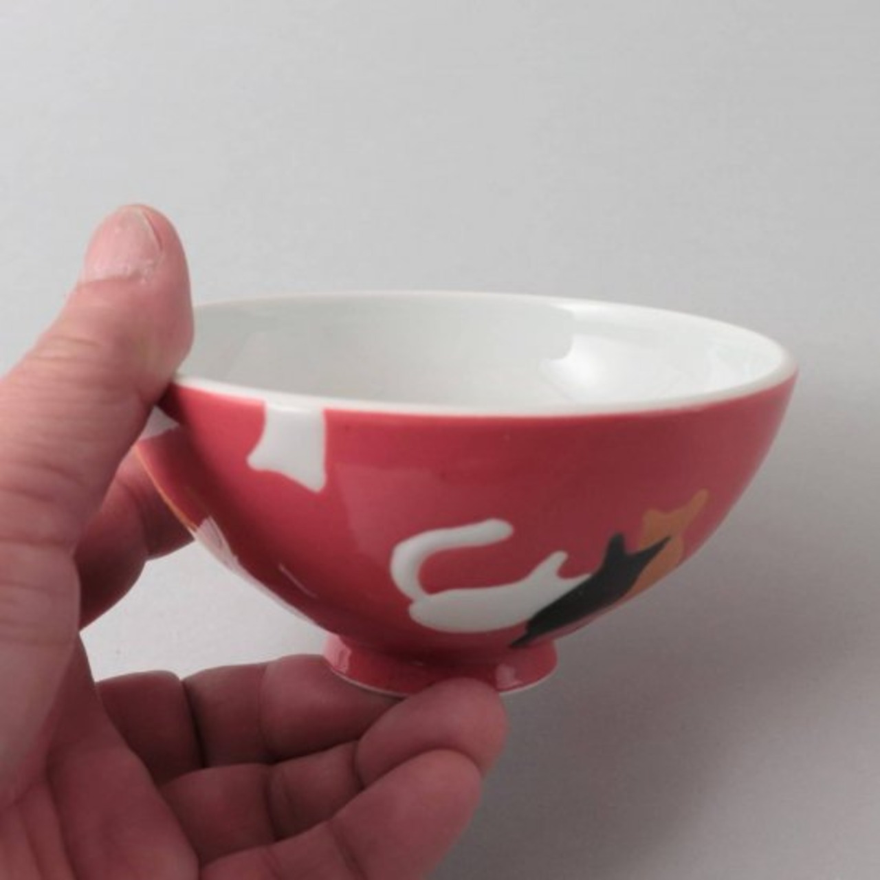 三匹ネコ 茶付(赤)