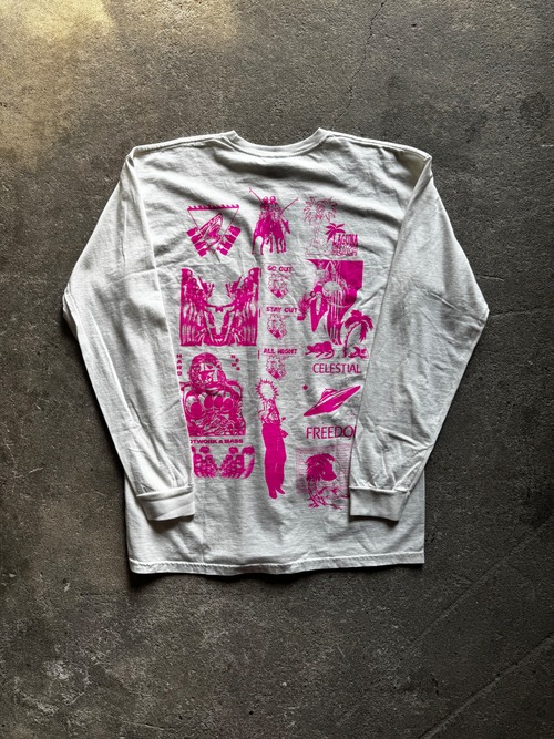 STUSSY MASH PIG.DYED L/S TEE (white)