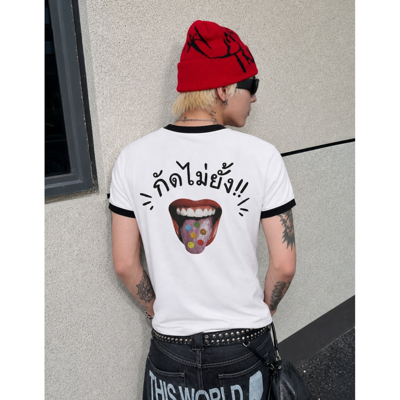 WSHOT Original Vintage Tongue Graphic Ringer Tee WS166
