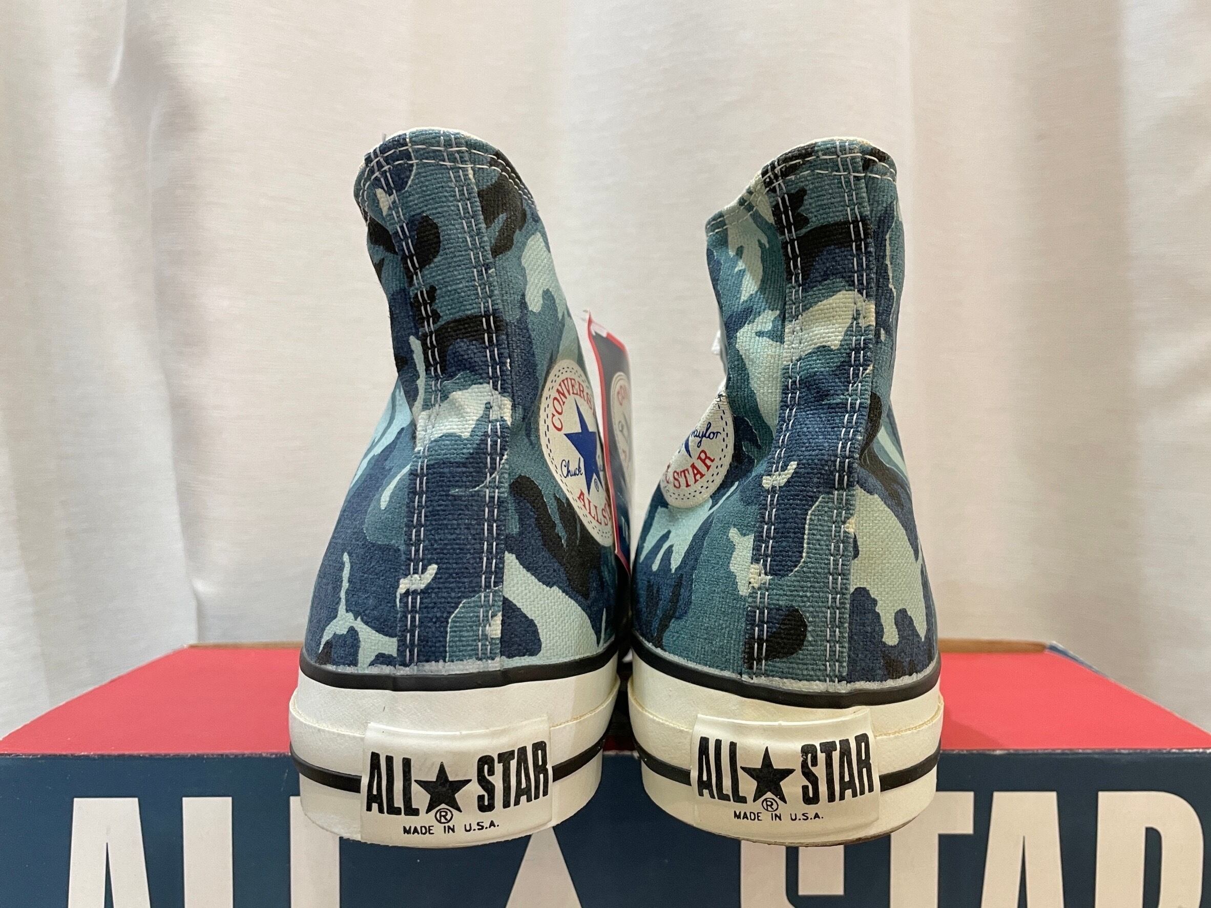 converse(コンバース) ALL STAR CAMOUFLAGE(オールスターカモフラ ) ハイカット ブルー 迷彩柄 8 26.5cm 90s USA 2312 | freestars converse(コンバース) ALL STAR CAMOUFLAGE(オールスターカモフラ ) ハイカット ブルー 迷彩柄 8 26.5cm 90s USA 2312 | freestars