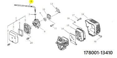 ボーデンケーブル (178001-13410)やまびこ純正 | やまびここもの〈共立