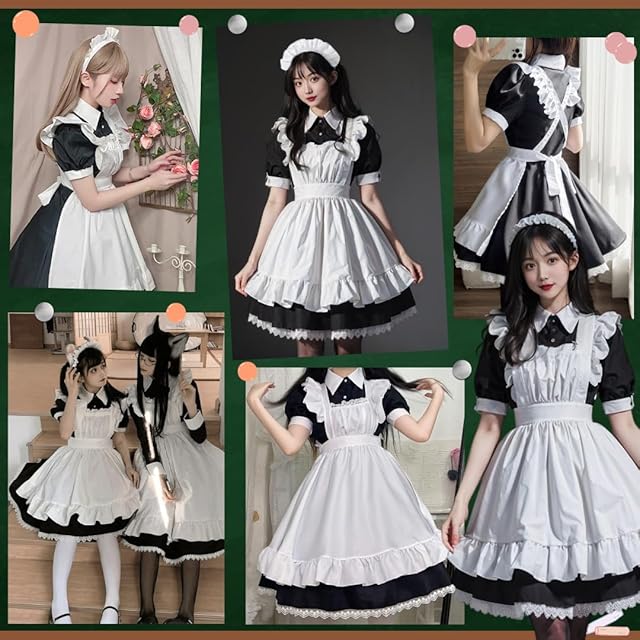 BeLoved] メイド服 タイツ付きフルセット 【サイズ:S～5XL】 小悪魔