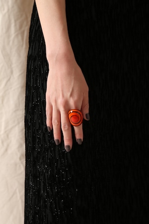Venetian Glass Ring-Orange1