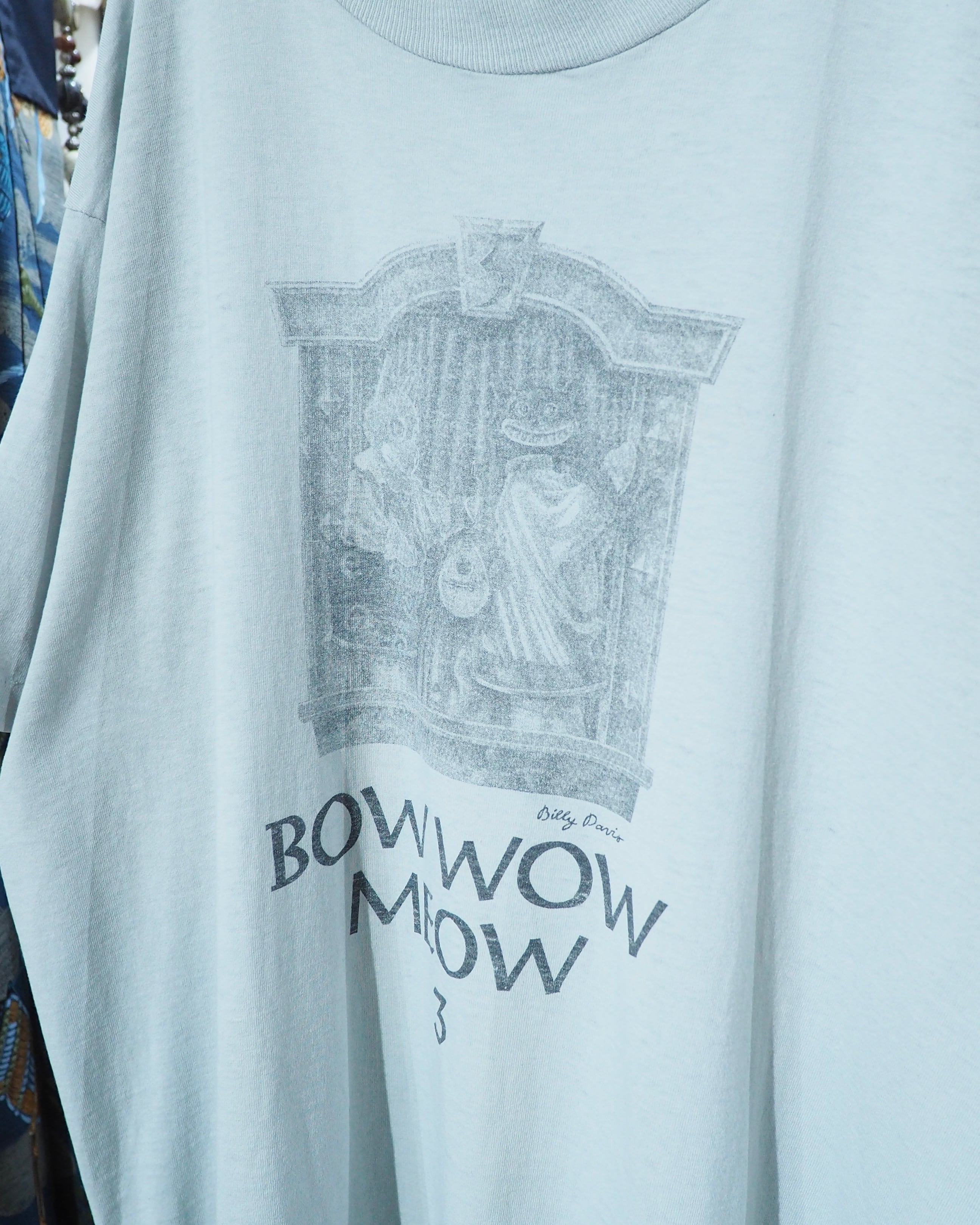 1990s " BOW WOW MEOW " printed vintage SS Tee (Made in USA)