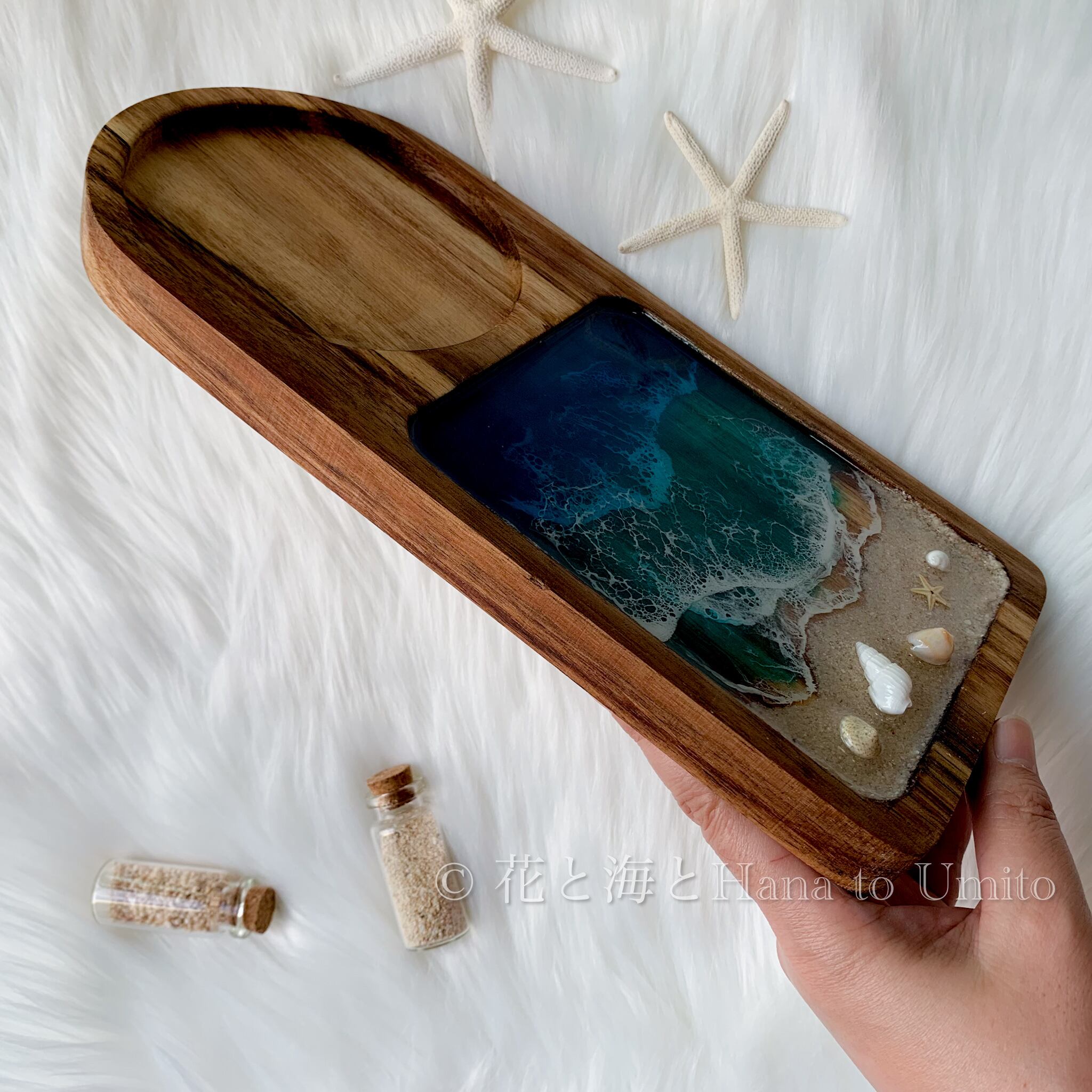 海色カフェトレイ✳︎コースター✳︎海レジンアート オーシャンアート