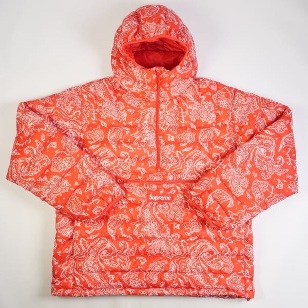 SUPREME　Micro down half zip pullover　赤