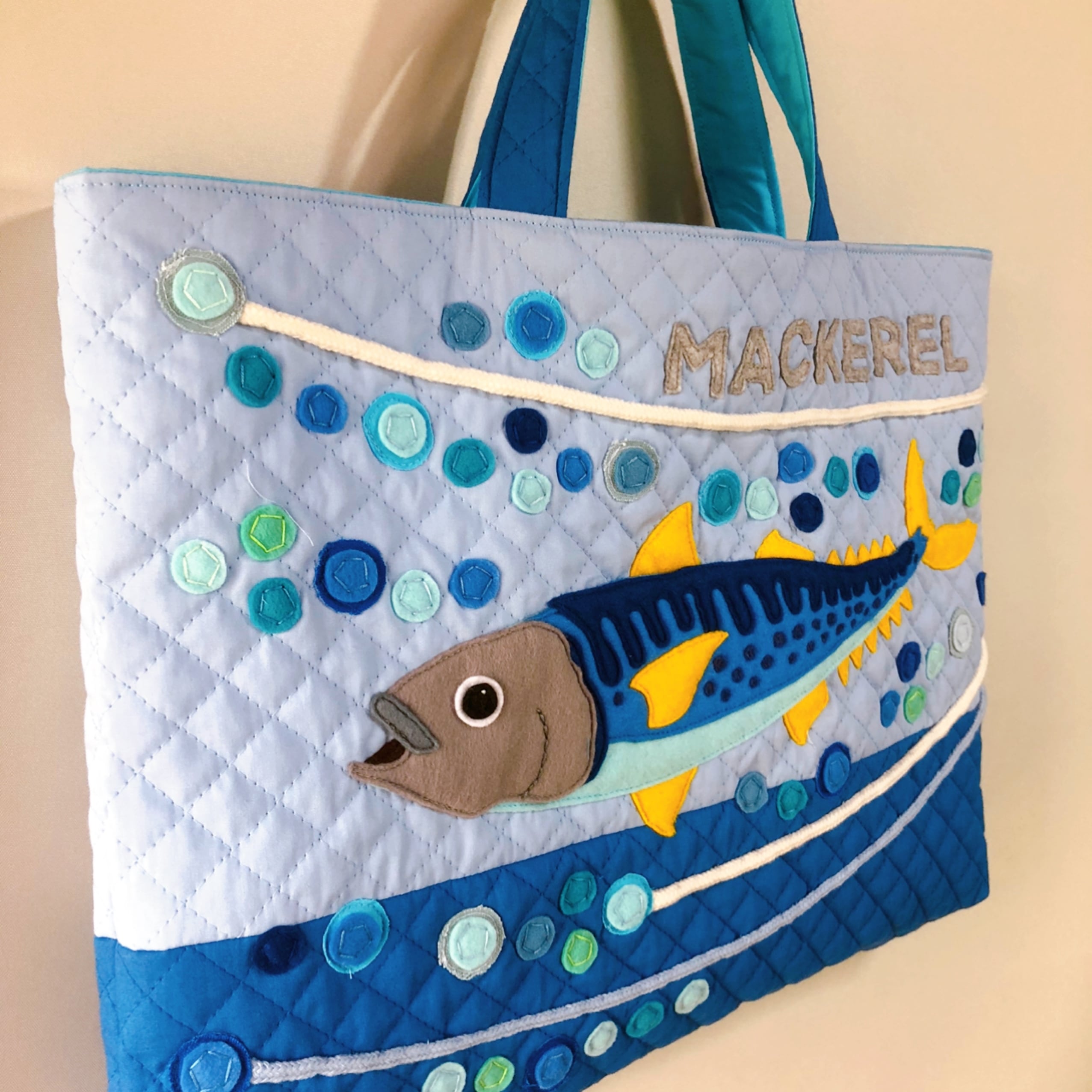 For the Fish Enthusiast!】Lesson Bag - Mackerel (Sky Blue For the Fish Enthusiast!】Lesson Bag - Mackerel (Sky Blue