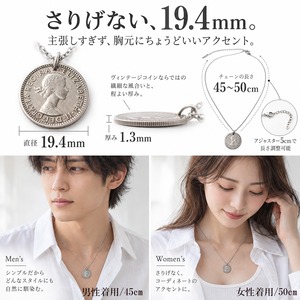 6ペンスコインネックレス シルバー