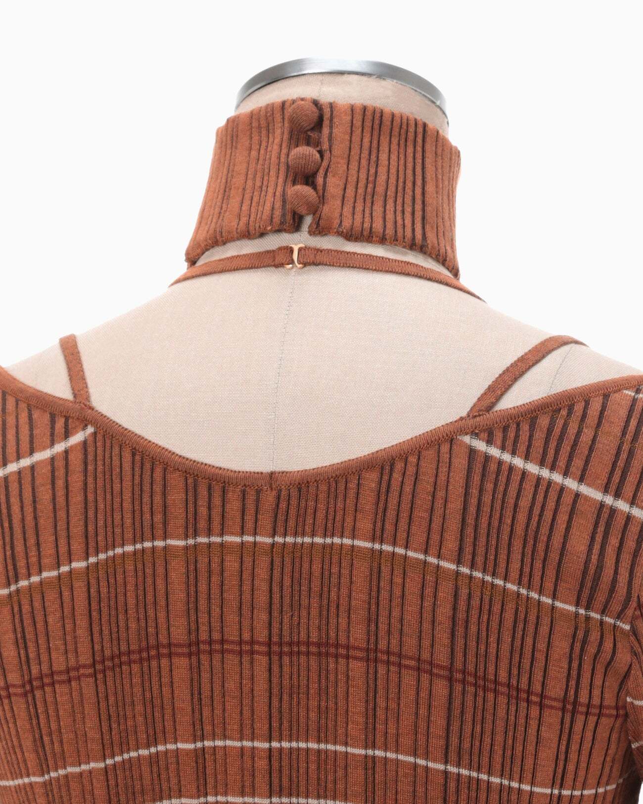 Mame Kurogouchi】Random Ribbed Plaid Knitted Dress With Mame Kurogouchi】Random Ribbed Plaid Knitted Dress With