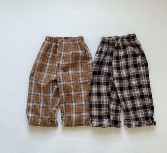 タータンチェック柄パンツ 男女兼用 80-120cm