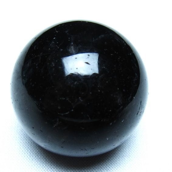 黒水晶 丸玉 モリオン 丸玉 34mm スフィア 置物 原石 141-7548