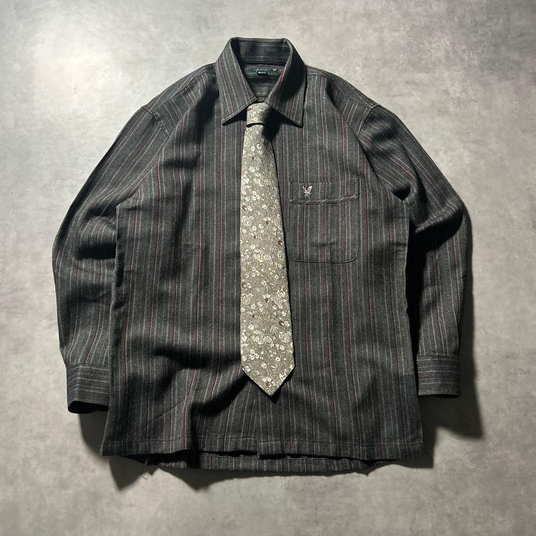 ヴィンテージ ストライプ マルチカラー ネクタイ シャツ セット