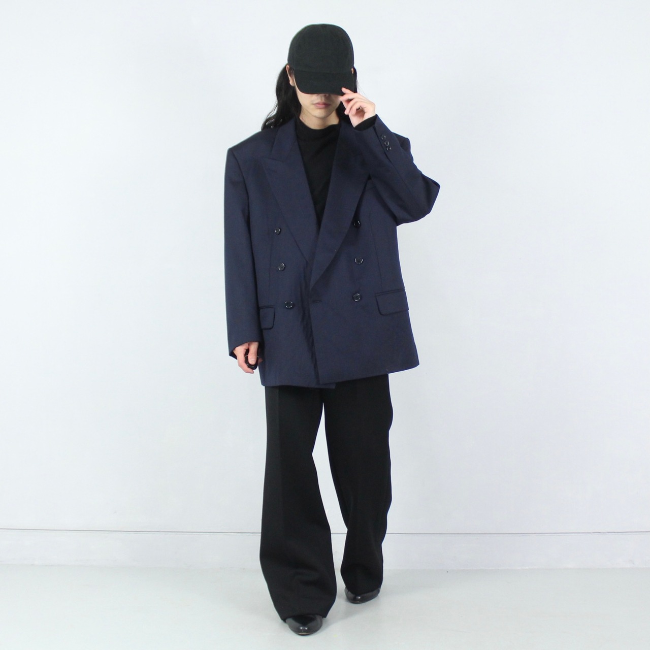 Yves Saint Laurent ウールダブルテーラードジャケット ミッドナイト 