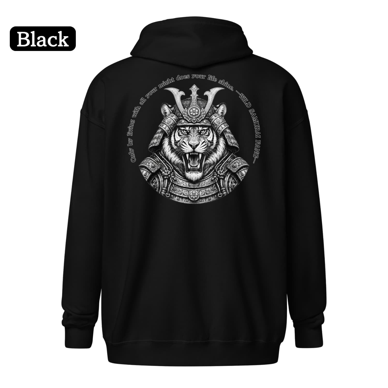 バックプリントジップパーカー - 虎侍 / Tiger Samurai Back Print Zip